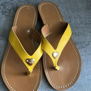 Coach Chapel Slide Sandal Flip Flop Women size 5.5 Yellow Leather